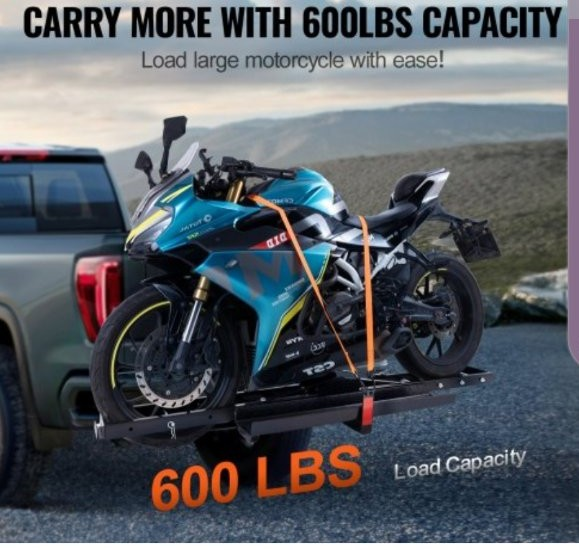 Motorcycle Hitch Carrier Rack with Ramp
