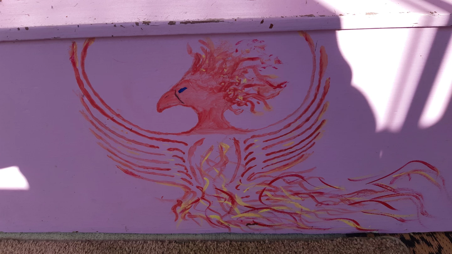 Pink Toy Box Bench with Phoenix Design - photo 2