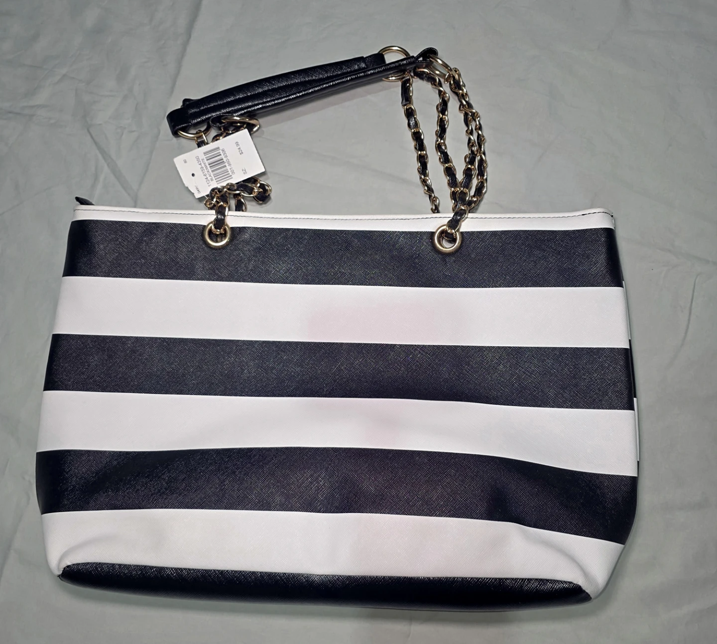 Black and White Striped Tote Bag