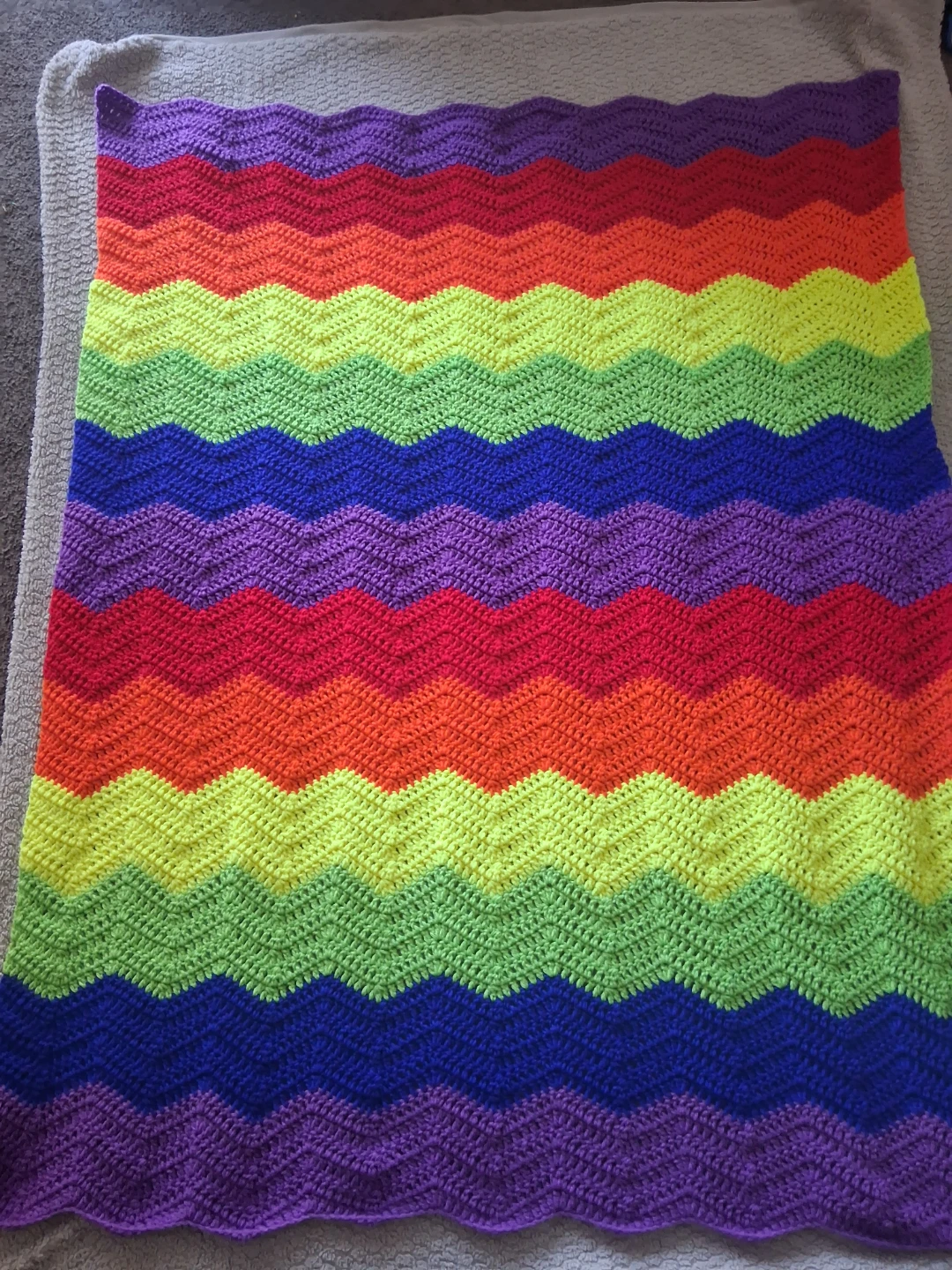 Handmade Rainbow Crochet Blanket
