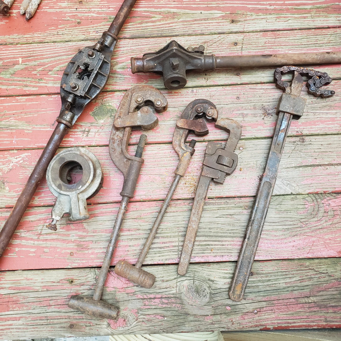 Vintage Pipe Wrench and Cutter Set
