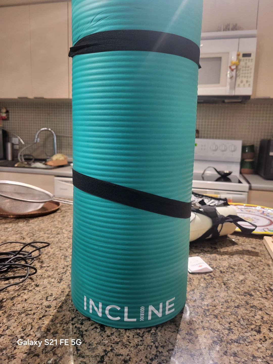 INCLINE Teal Yoga Mat with Straps - photo 3
