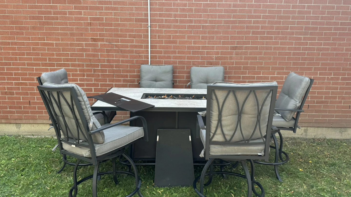 Patio Dining Set with Fire Pit Table - photo 4