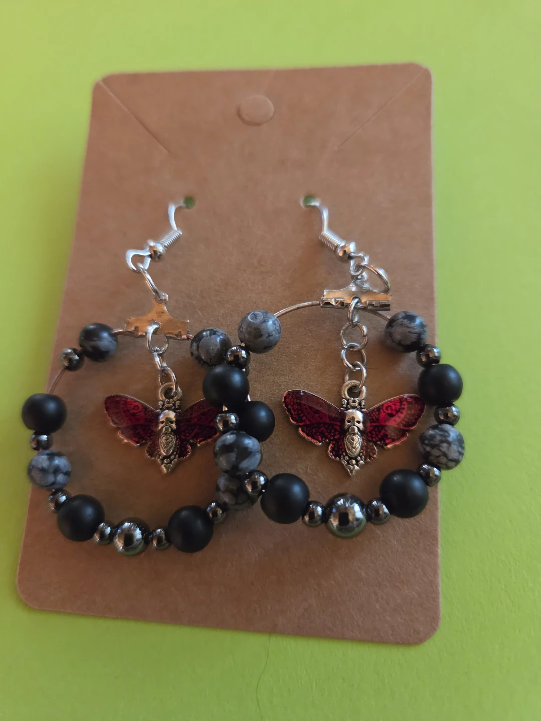 Death Head Moth Hoop Earrings