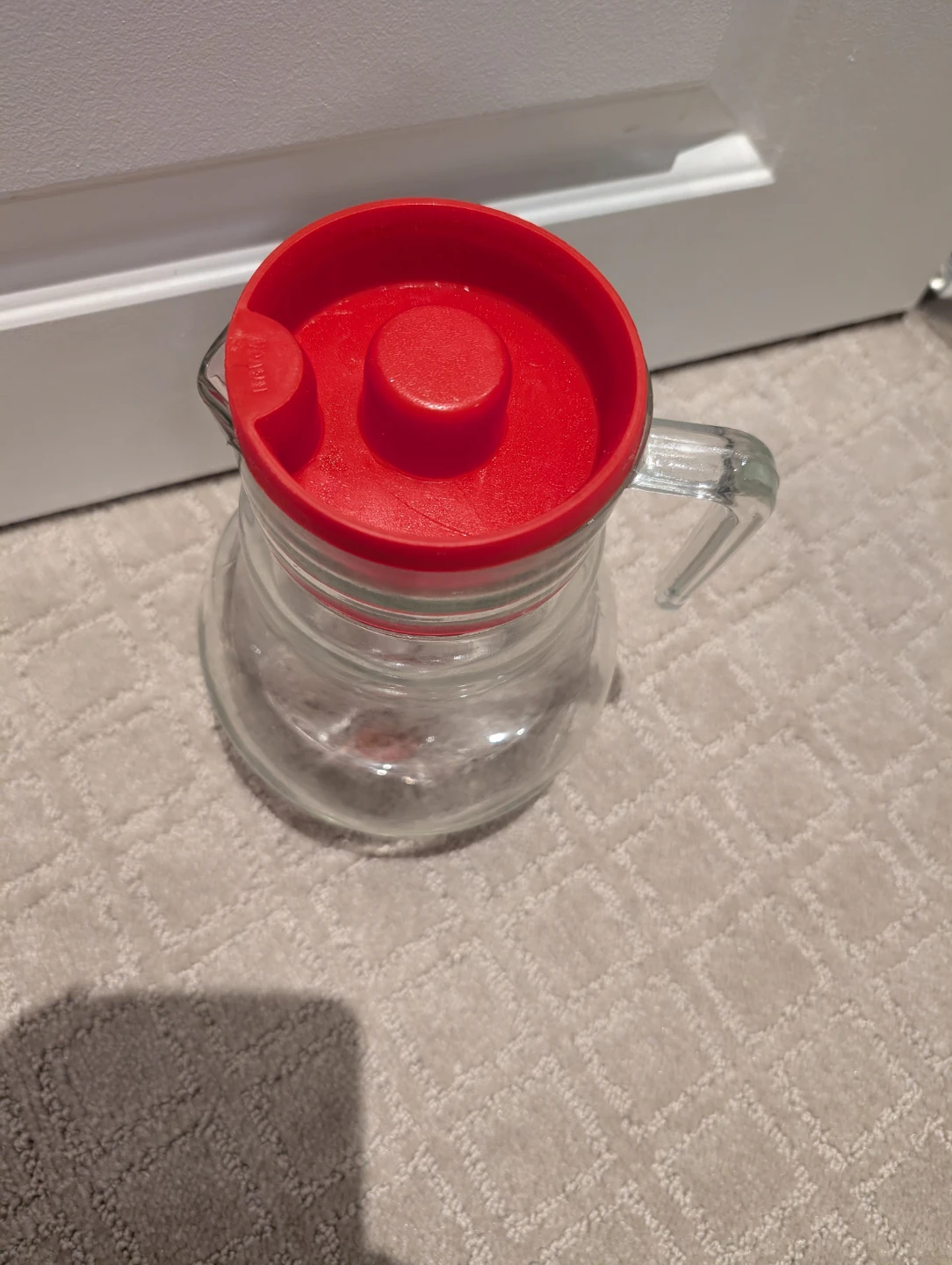 Glass Pitcher with Red Lid - photo 3
