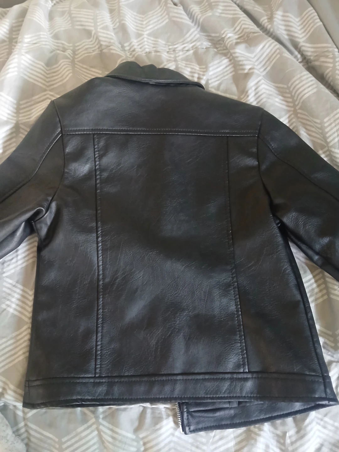 Primark Black Faux Leather Moto Jacket - Size 14-15 Years - photo 3