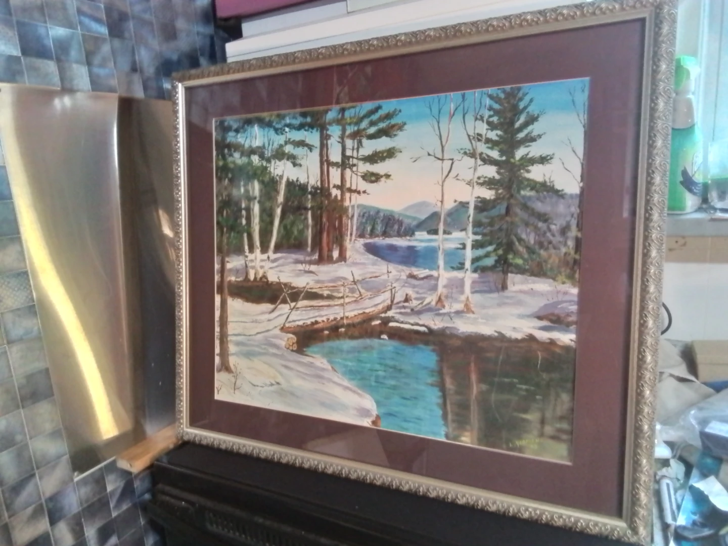 Framed Winter Landscape Painting by L. Yeomans (1970) - photo 2