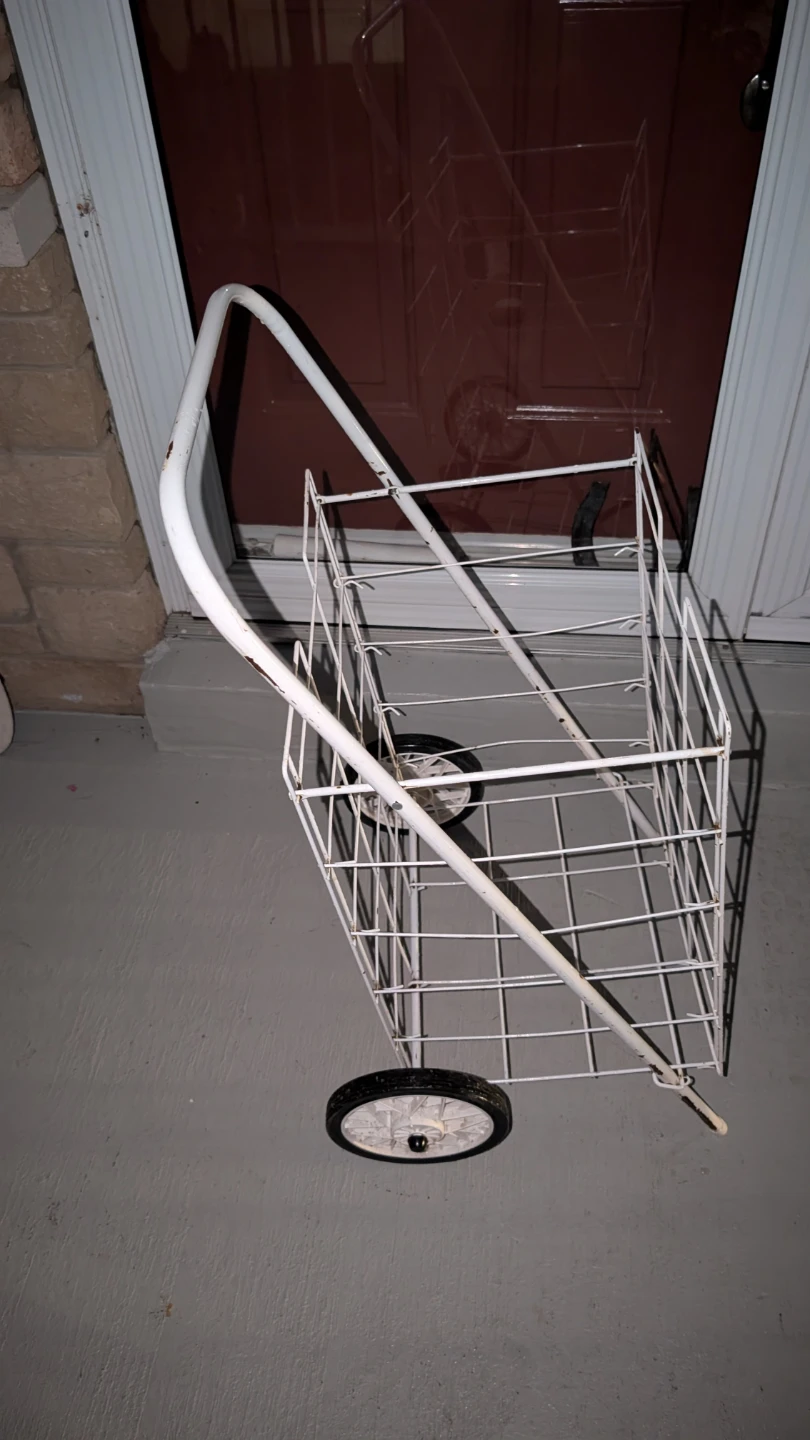 White Rolling Shopping Cart - photo 3