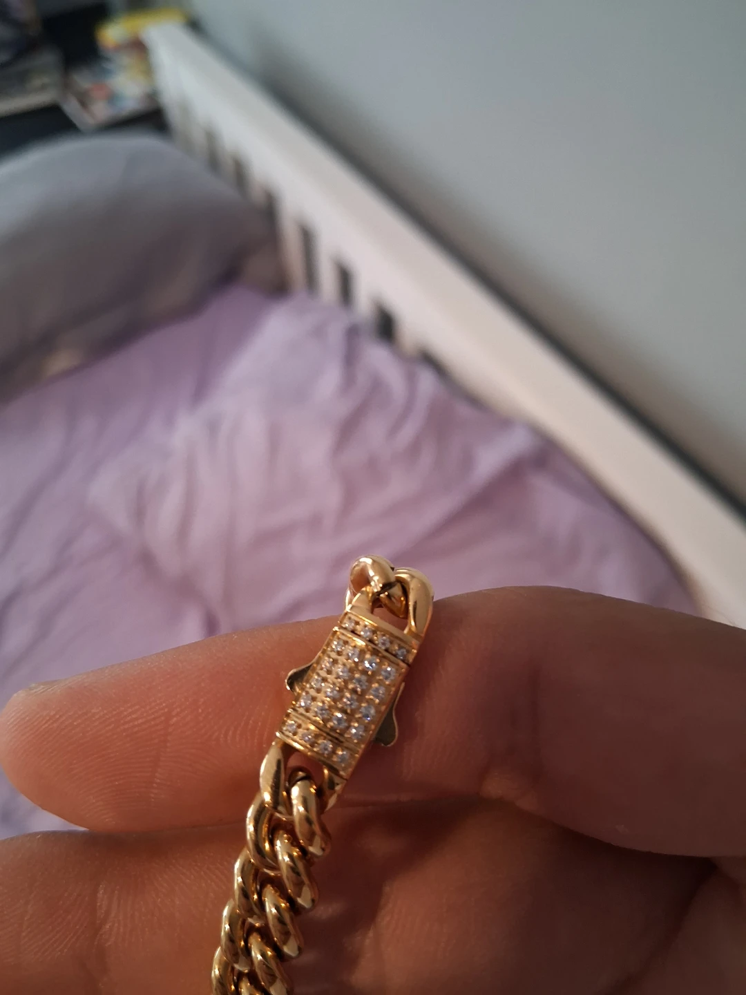 8mm Cuban iced clasp bracelet 5A CZ - photo 3