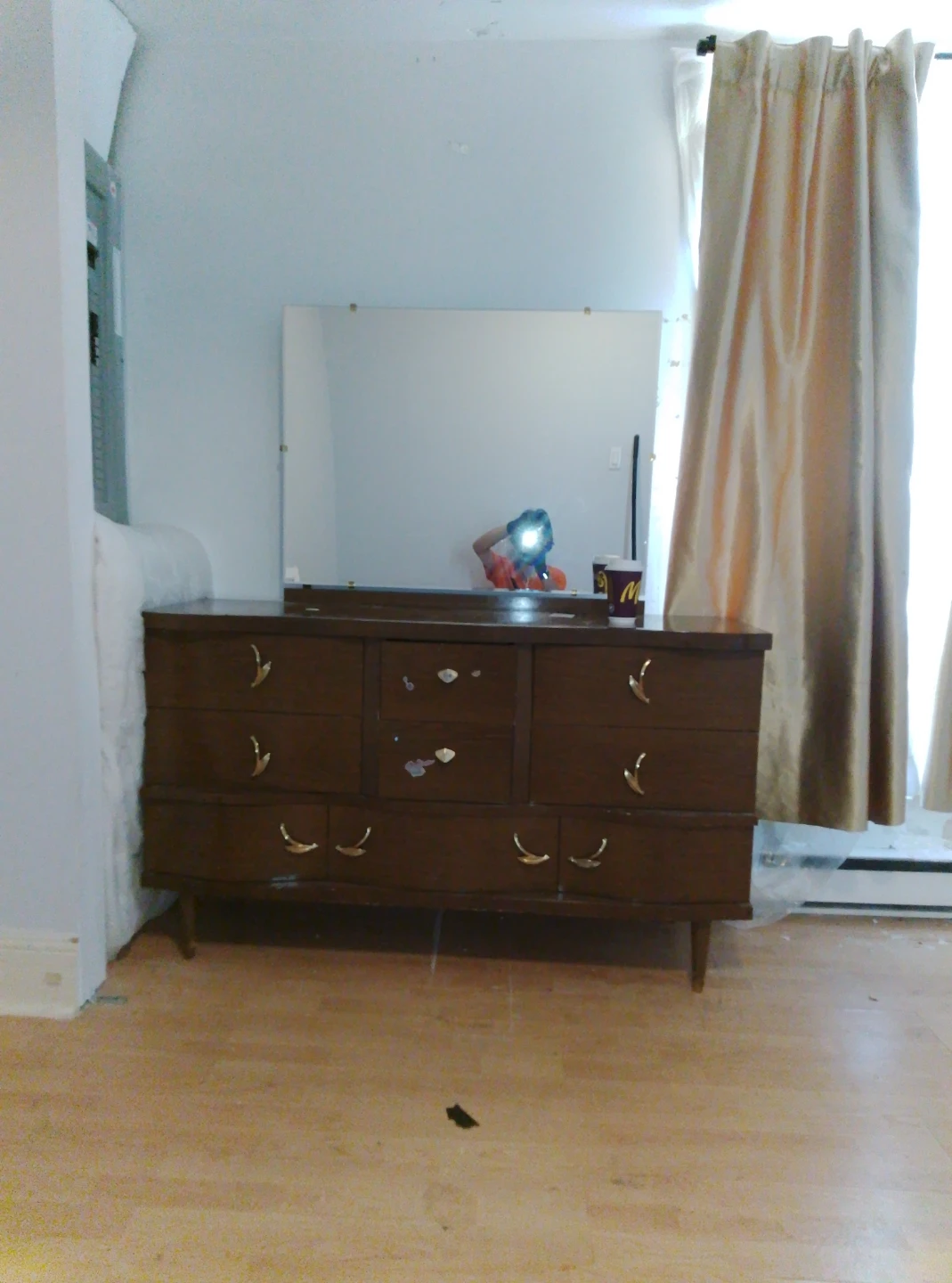 Vintage Wooden Dresser with Mirror - photo 2