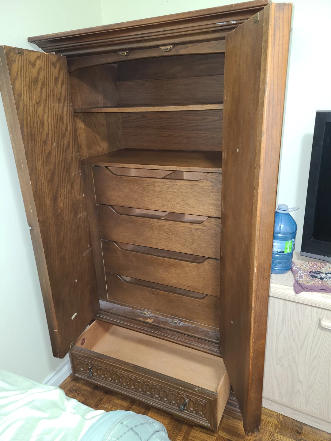 Vintage Wooden Armoire Wardrobe