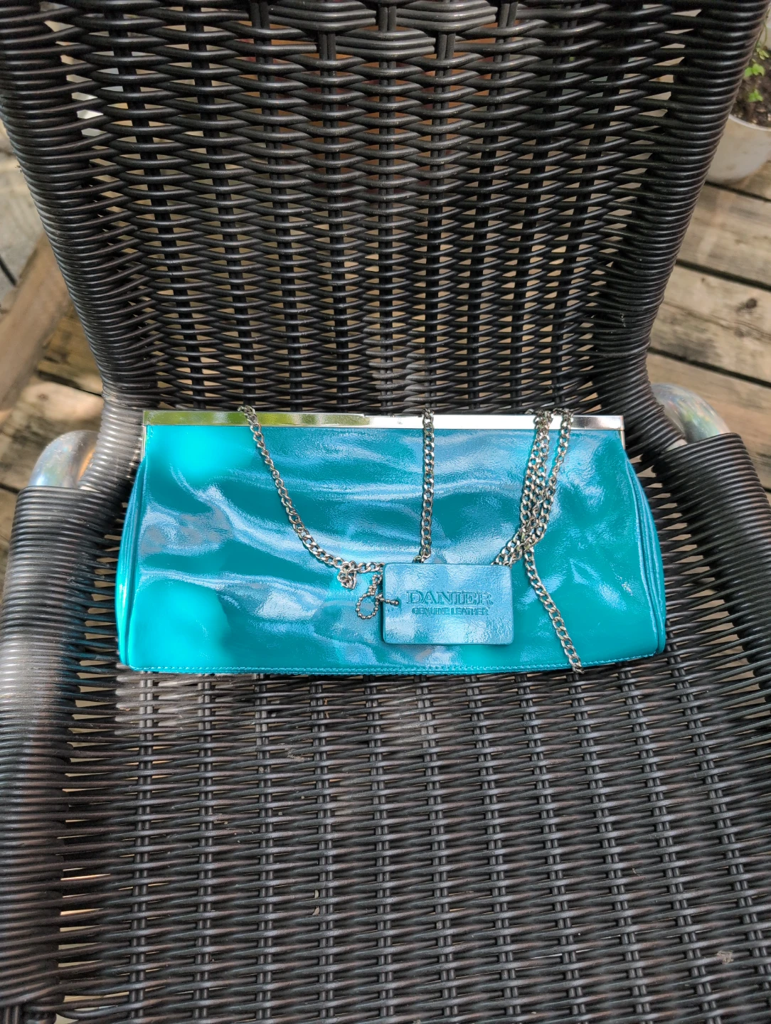 DANIELLE Leather Clutch Purse - Teal