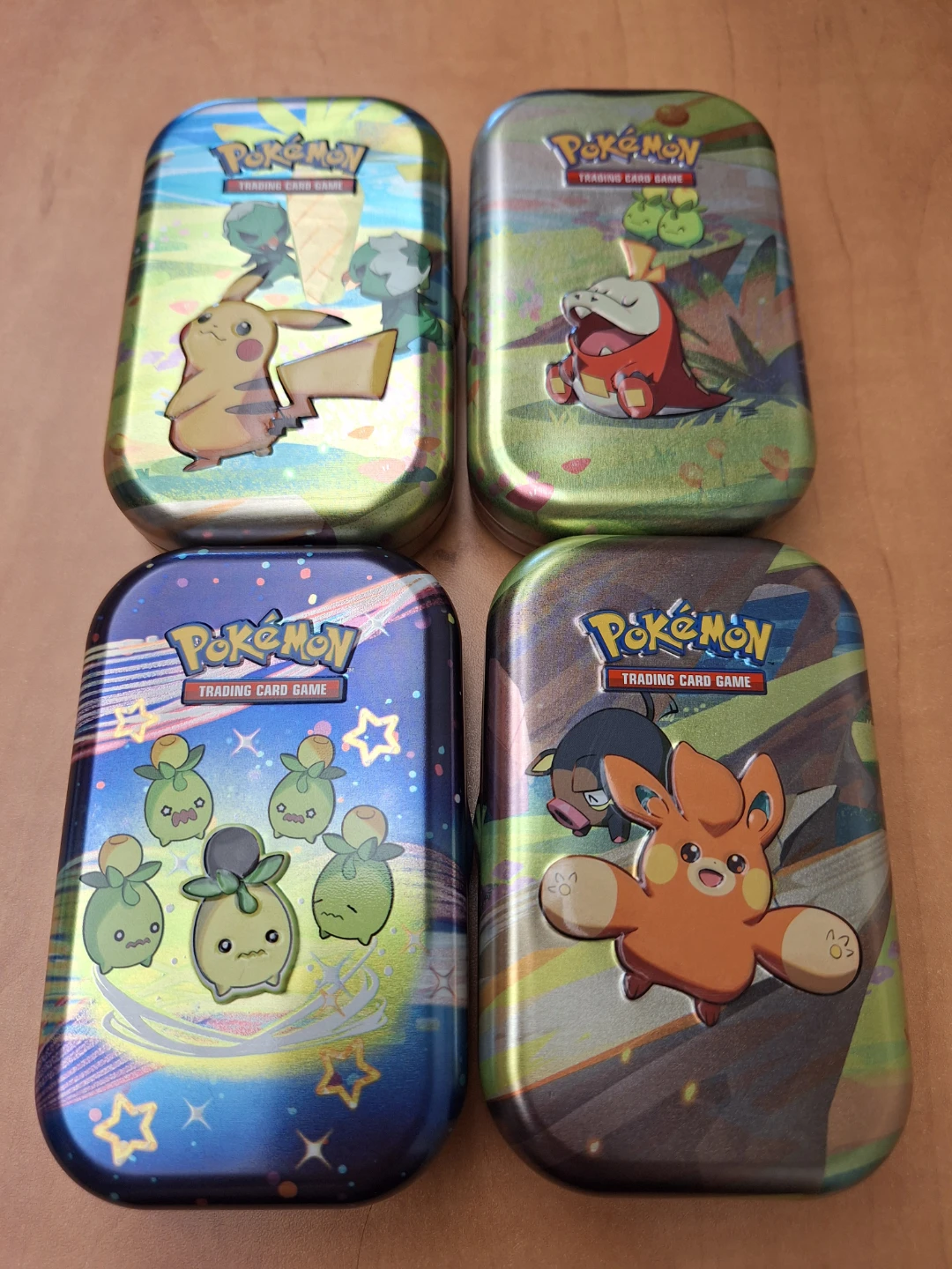 Empty  Pokemon Trading Card Tins (set of 4 tins)