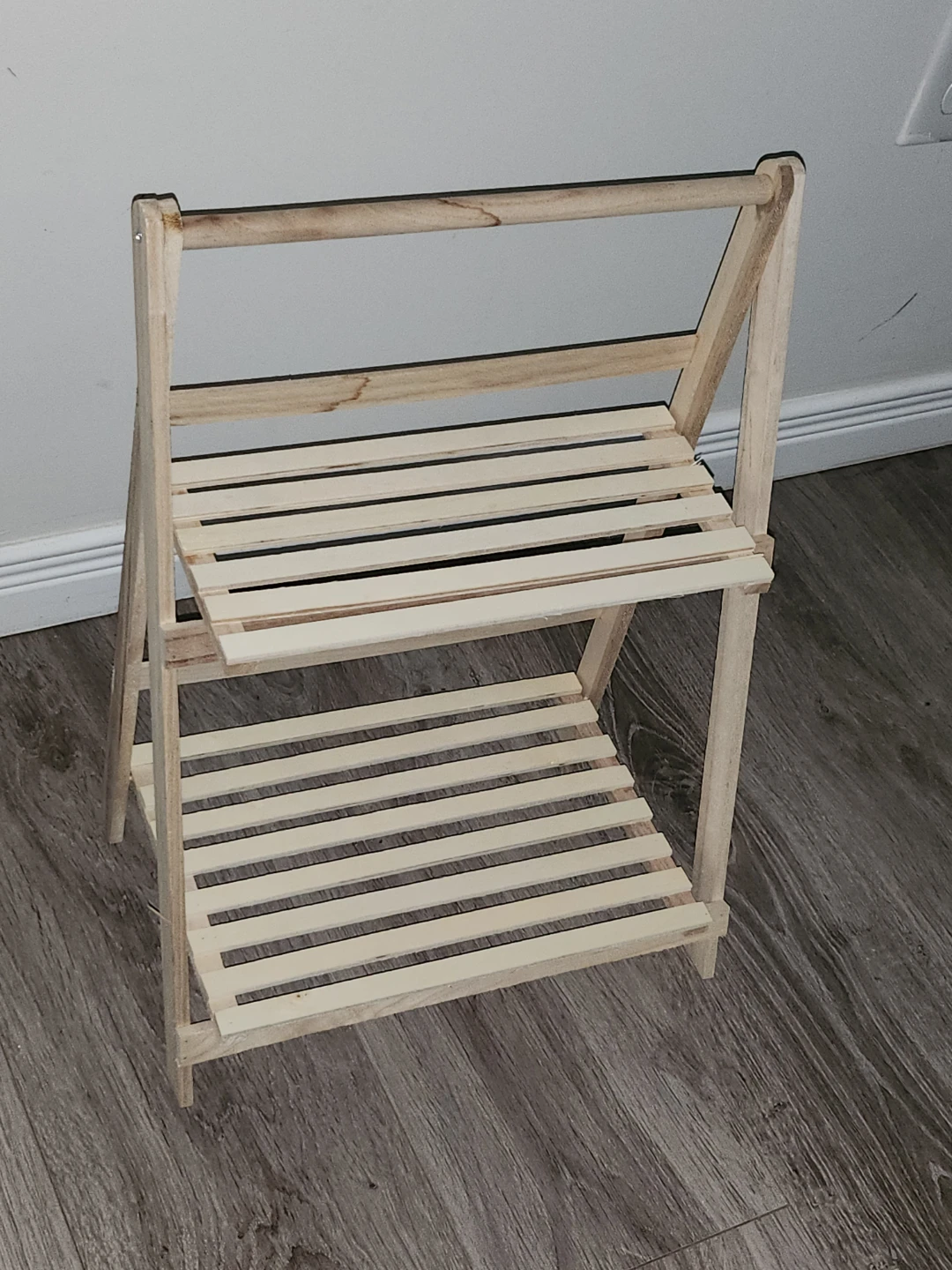 Wooden 2-Tier Folding Shelf