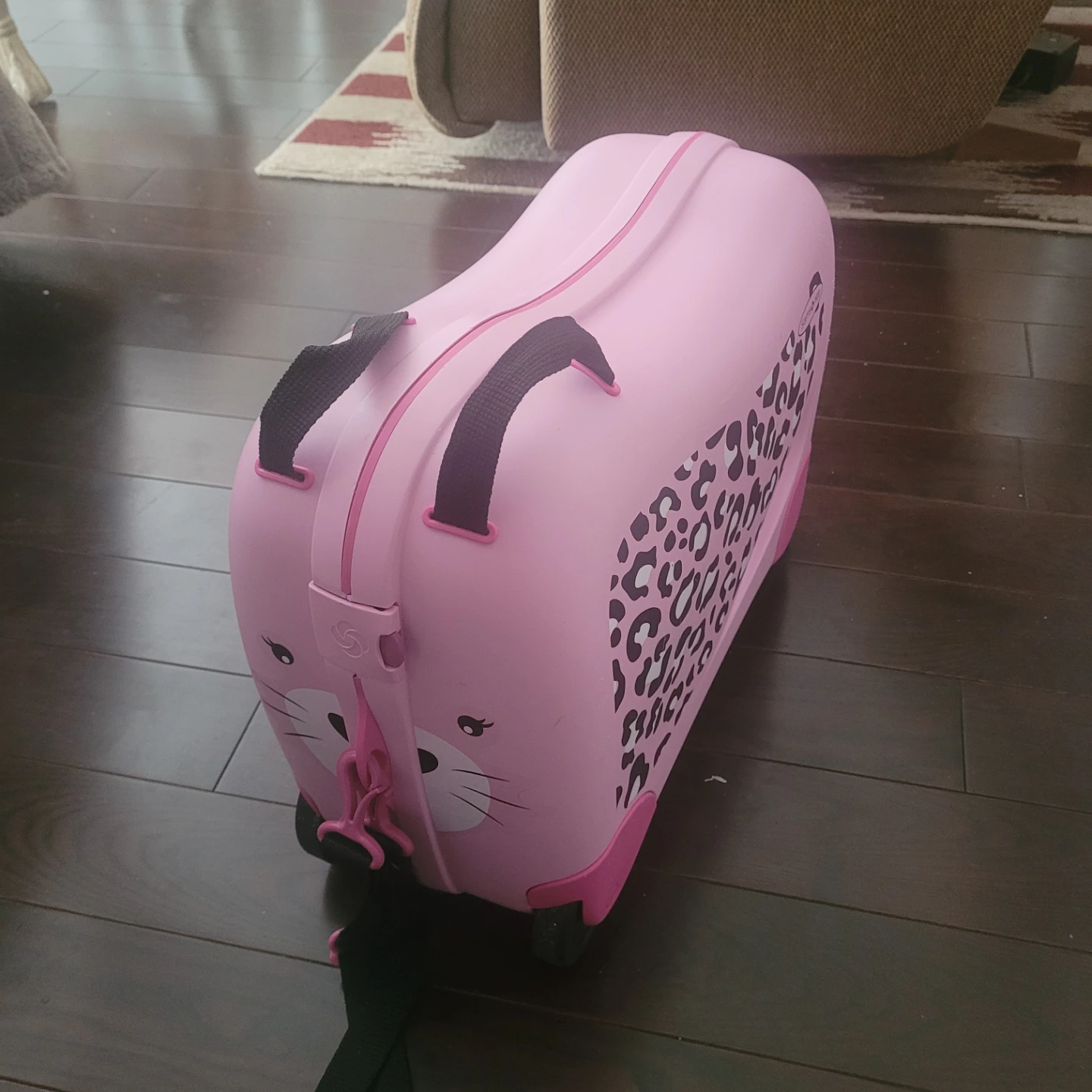 Samsonite Pink Leopard Print Ride-On Suitcase for Kids