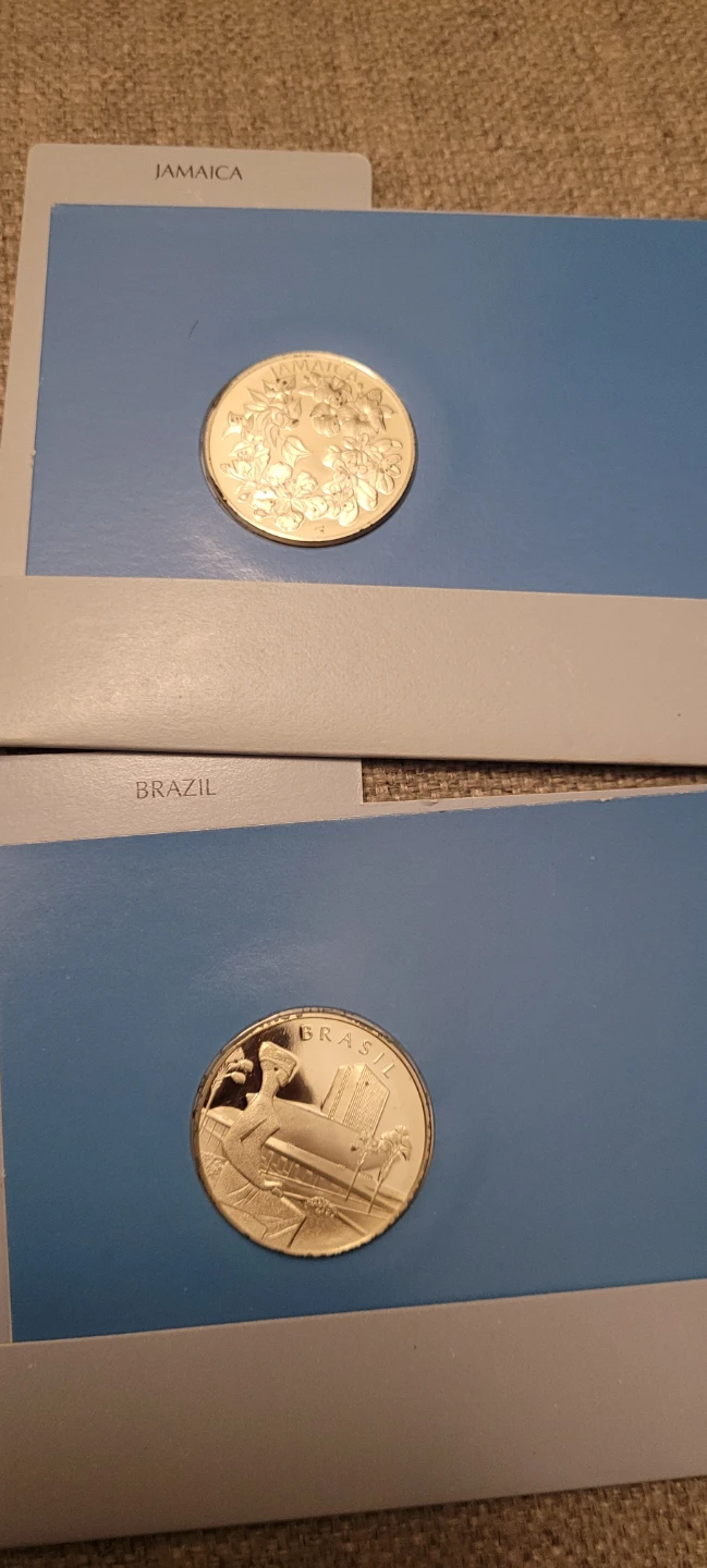Jamaica and Brazil Sterling Silver Coins