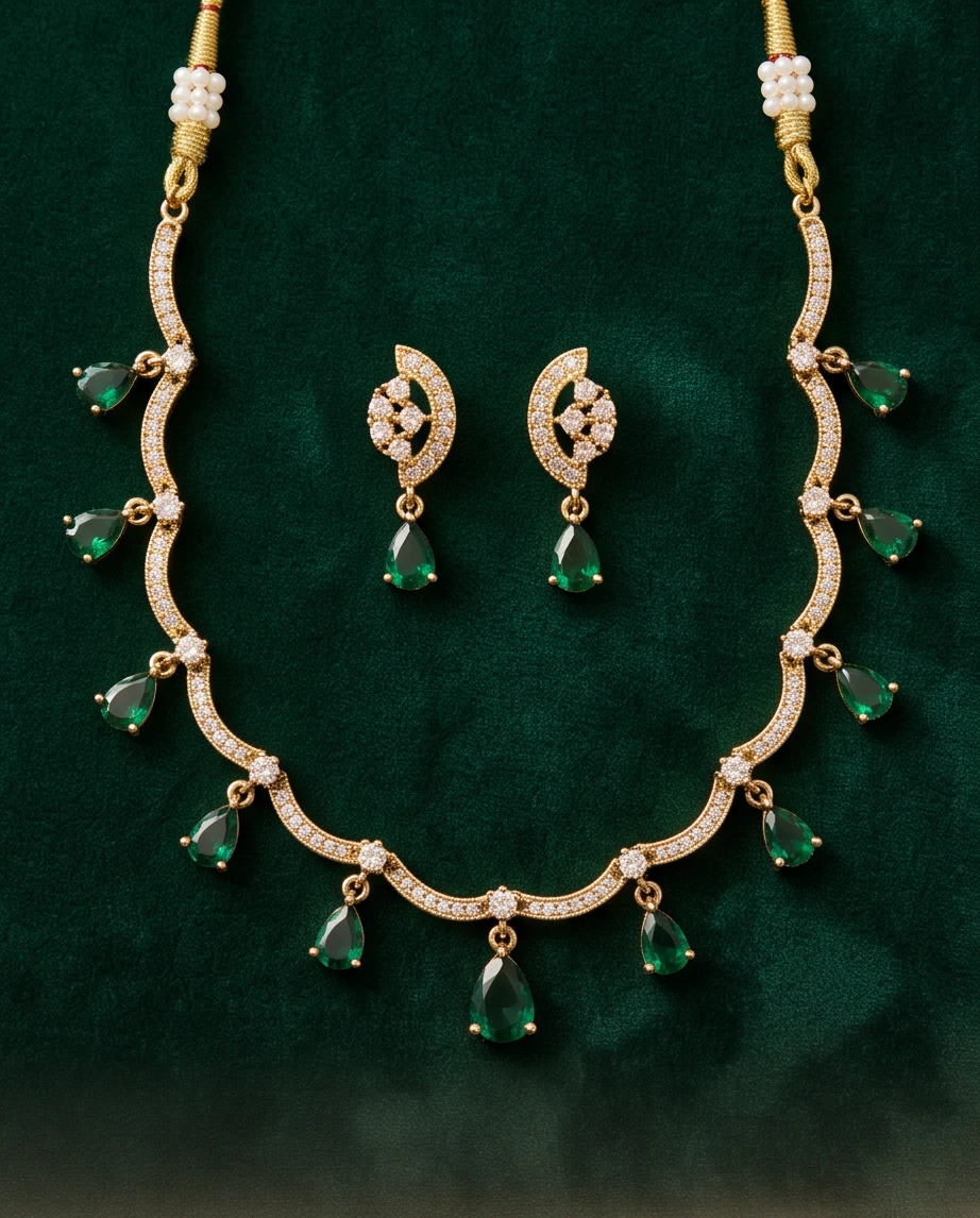 Emerald and Diamond Necklace Set - photo 4