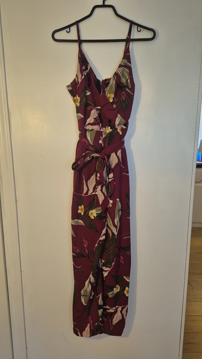 Maroon Floral Jumpsuit