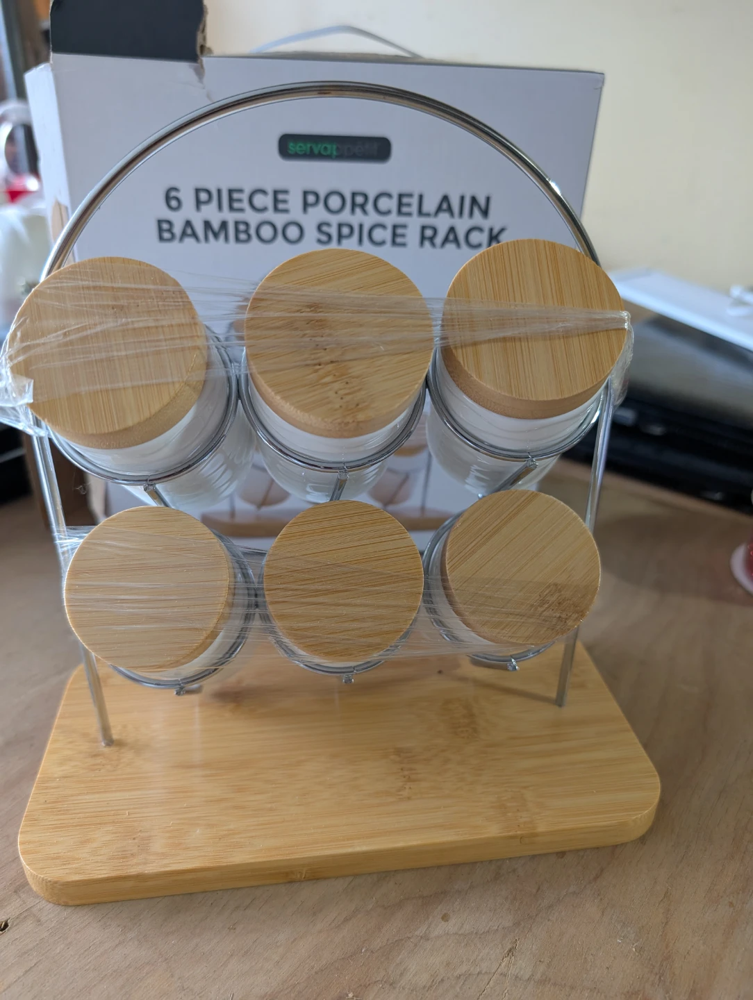 Servappétit 6 Piece Porcelain Bamboo Spice Rack - photo 2
