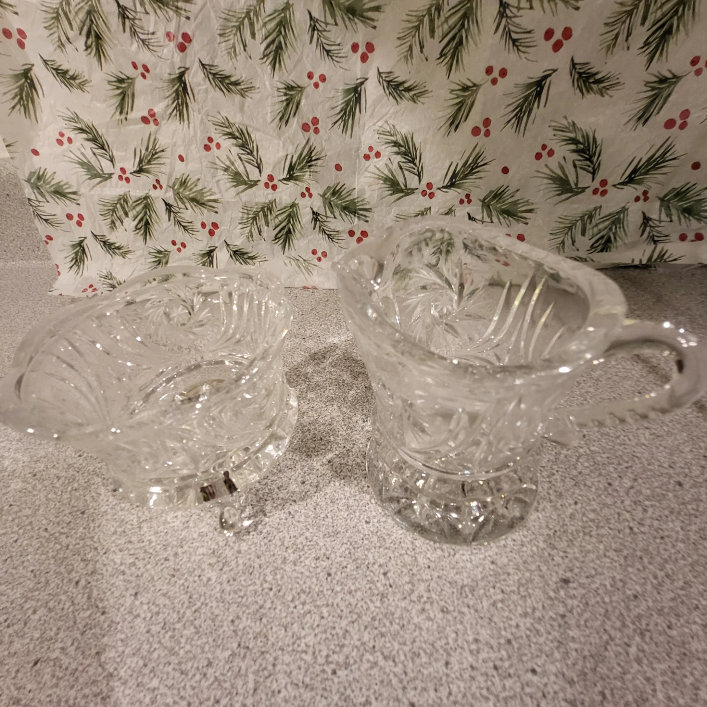 Crystal Sugar Bowl and Creamer Set - photo 2