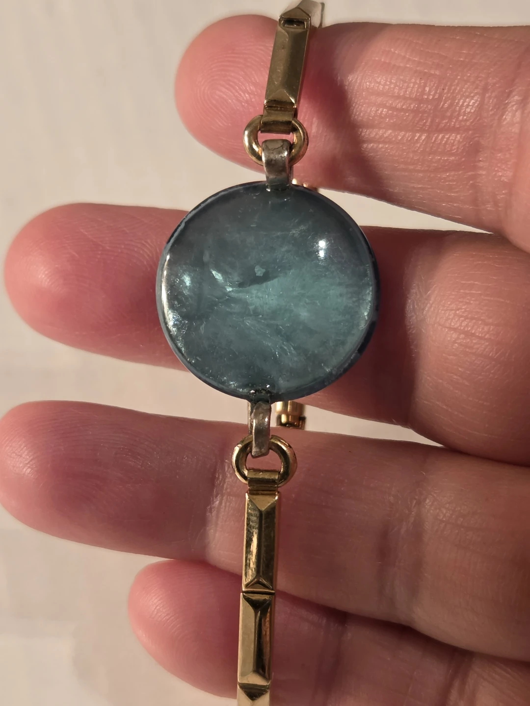 Gold-filled bracelet with blue mother of pearl bid bead - photo 2