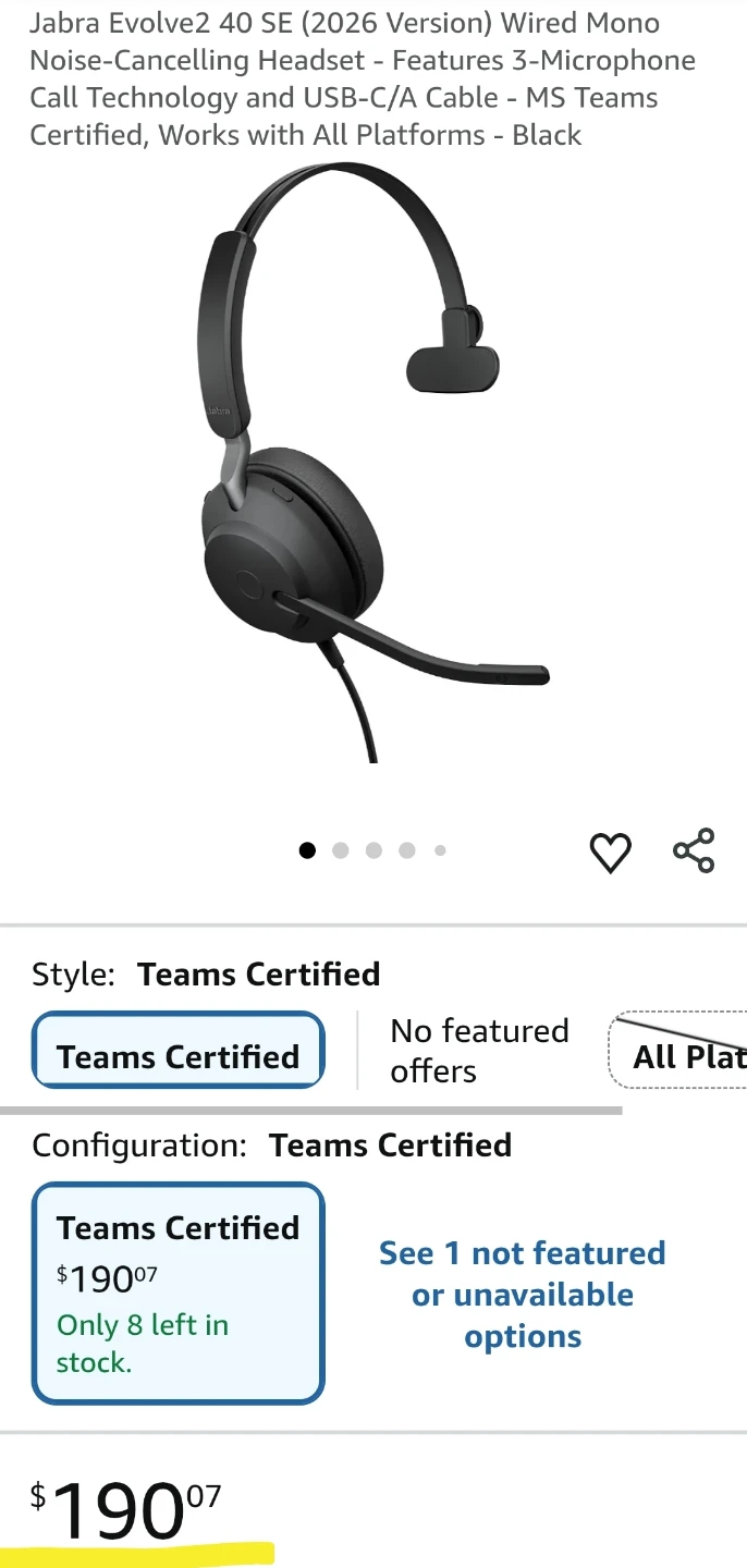 Jabra Evolve2 40 SE Wired Mono Headset - photo 4