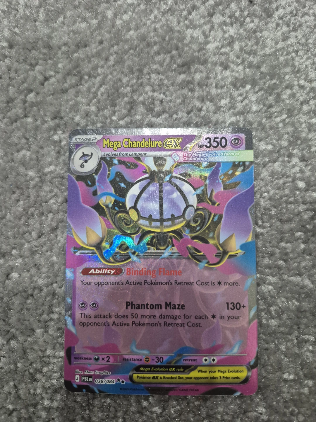 Pokemon Mega Chandelure EX Trading Card  from Pitch Black