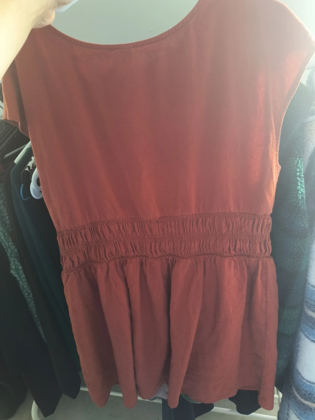 Large Rust Orange Peplum Top dress