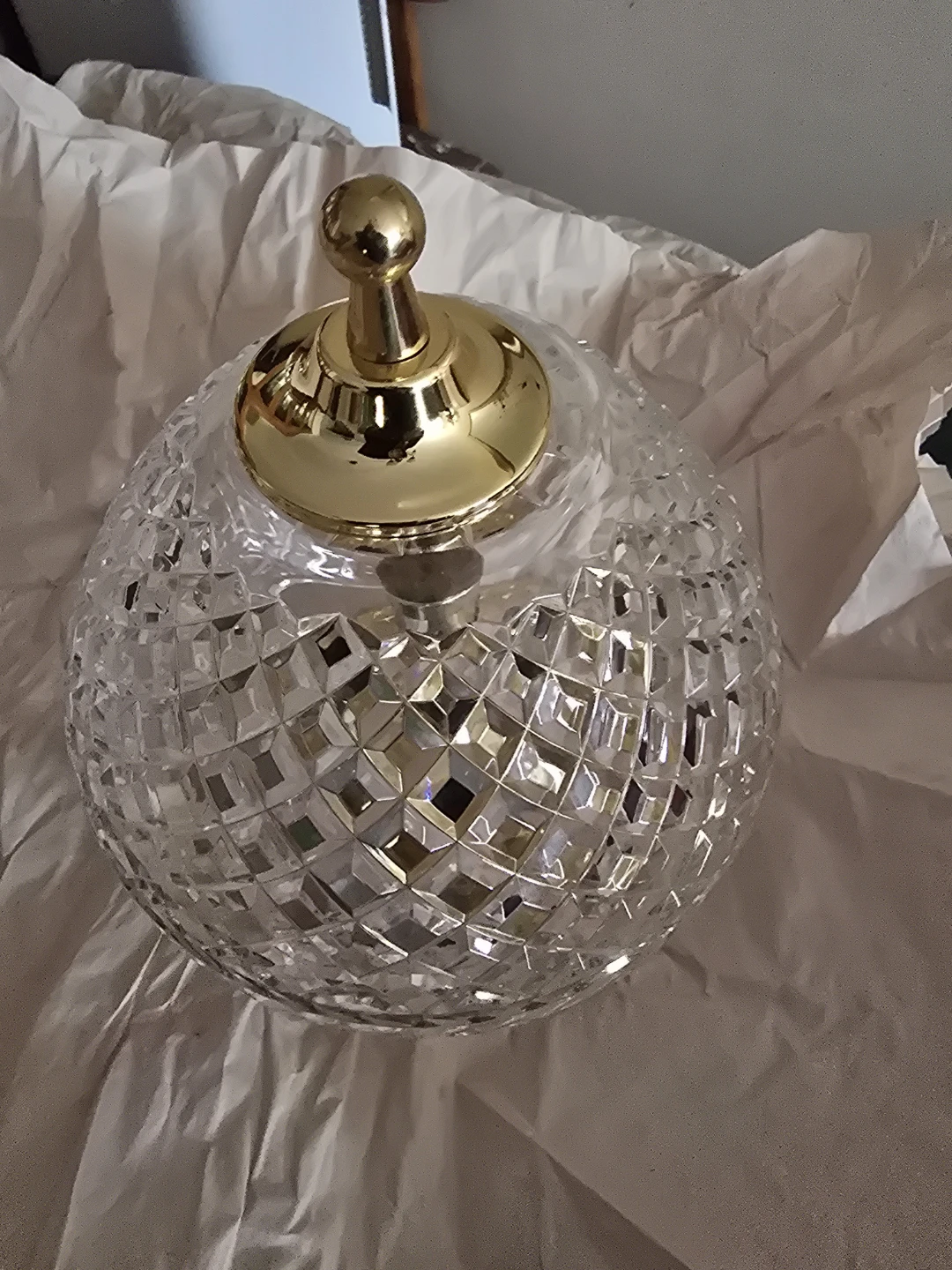 Crystal and Brass Pendant Light Shade