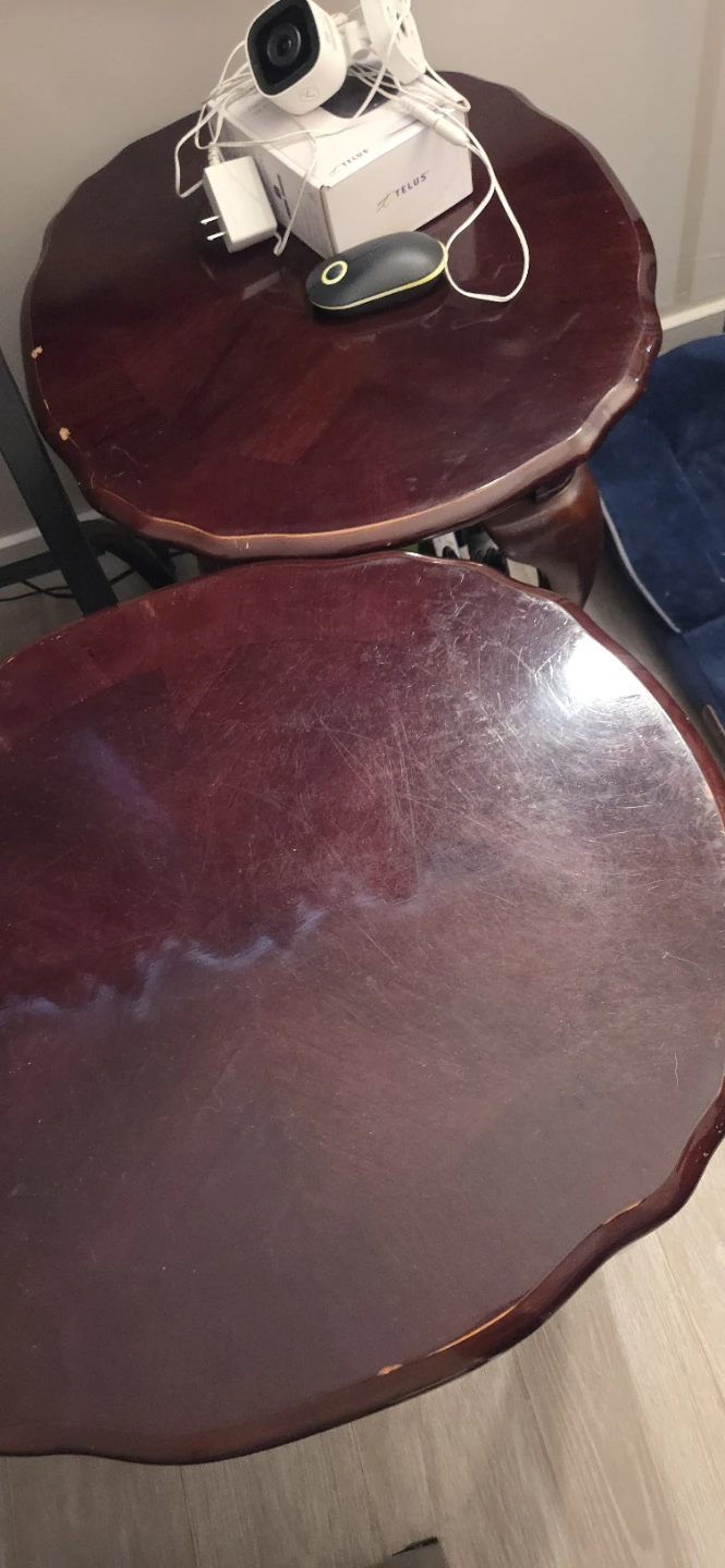 Two side tables solid wood light wear