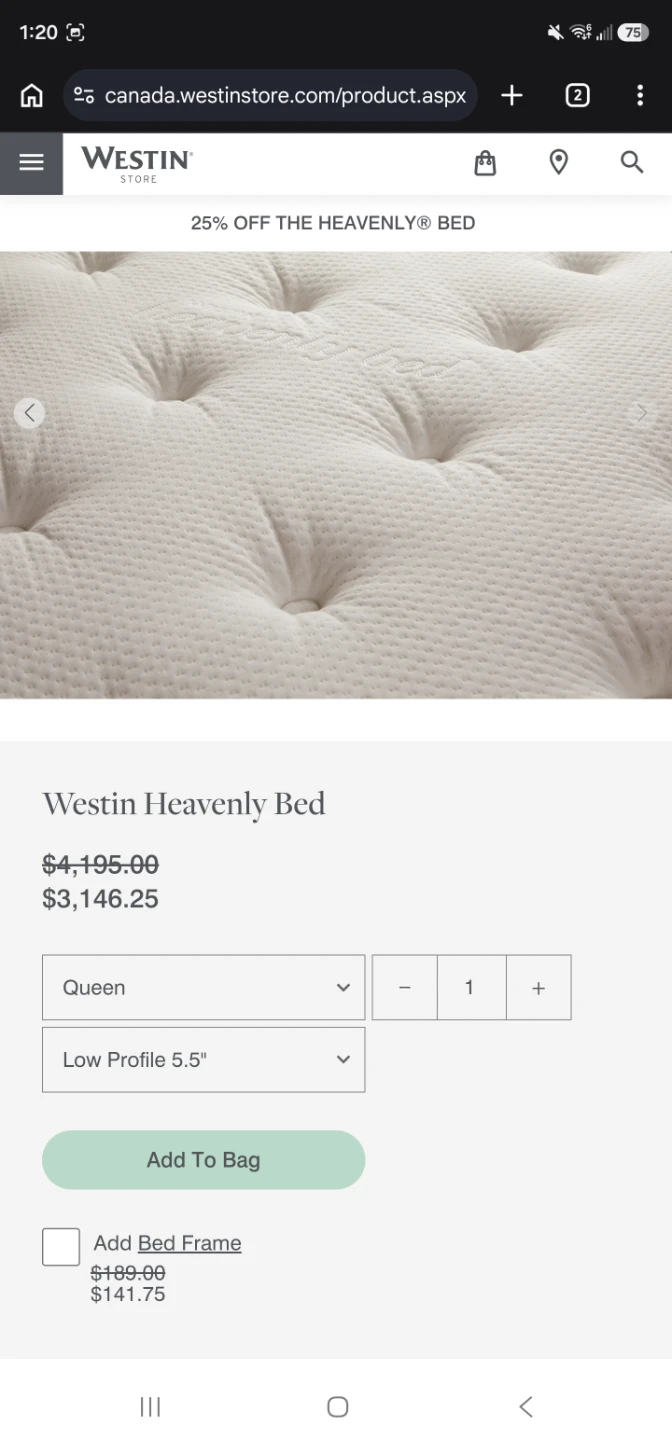 Westin Heavenly Bed 2.0 Queen w/Low profile boxspring - photo 4