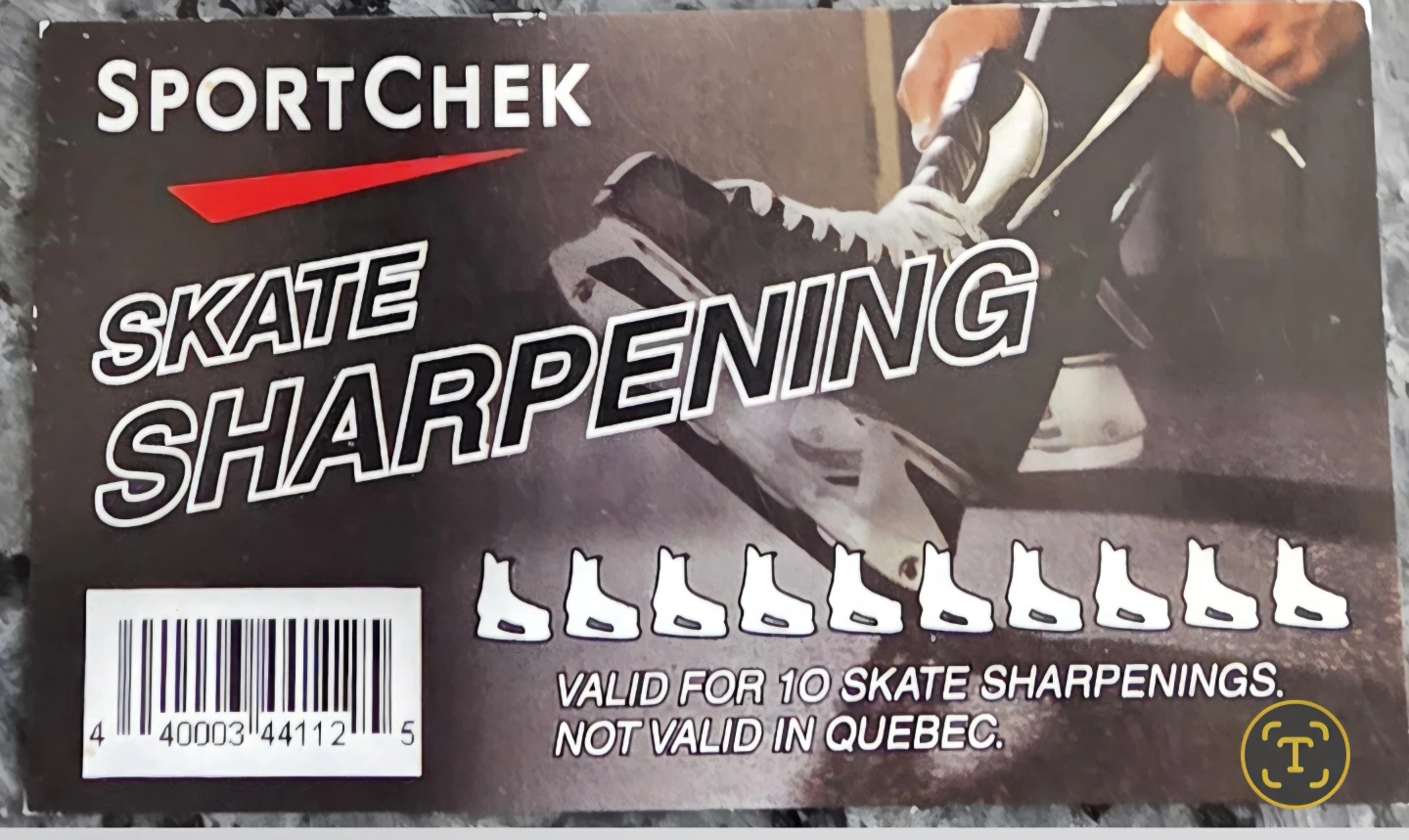Sport Chek 10x Skate Sharpening Card