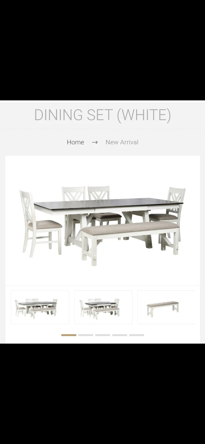 White Dining Set with Table, 4 Chairs, and Bench - photo 4