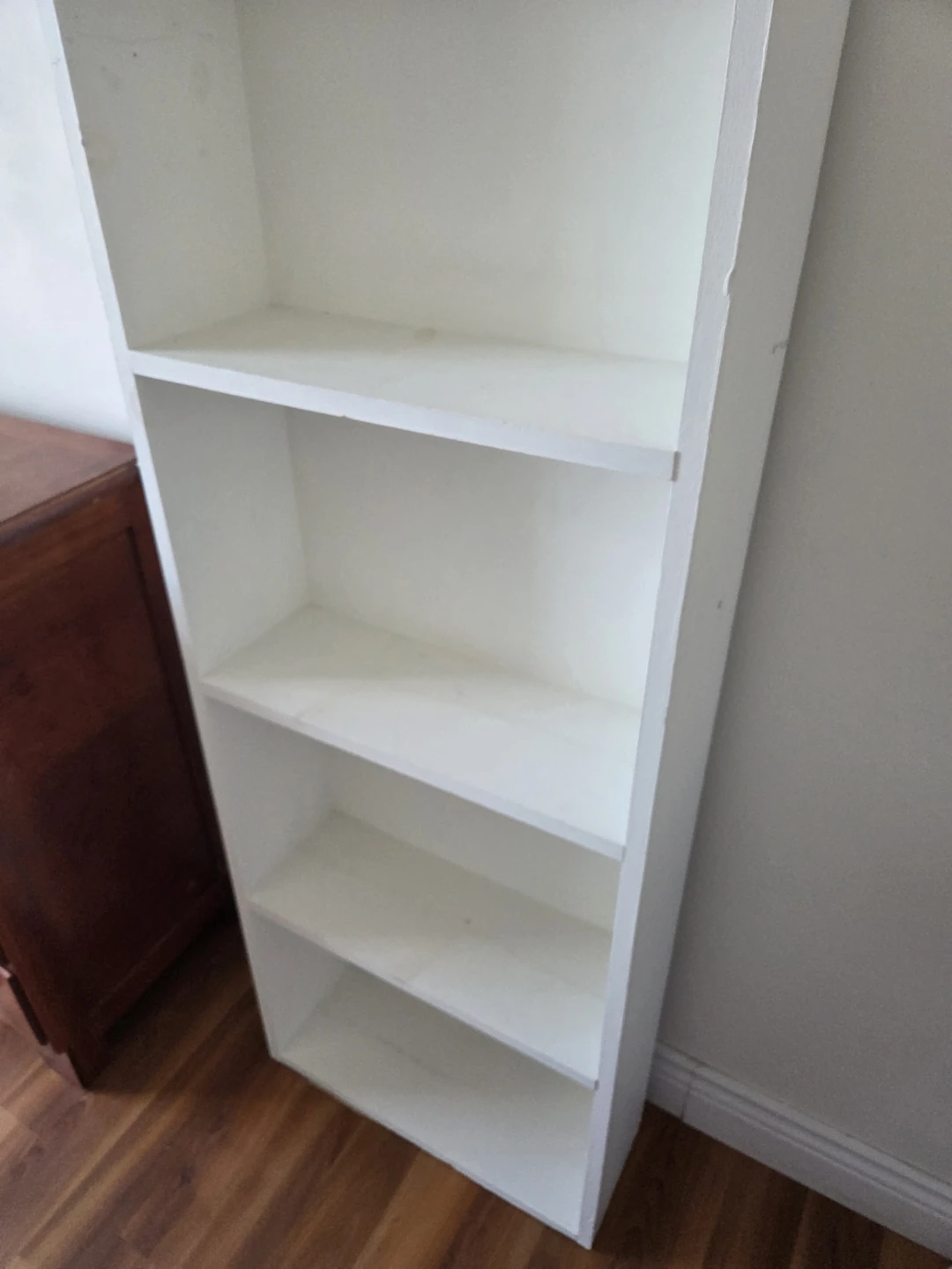 Solid wood white 4-Shelf Bookshelf - photo 3