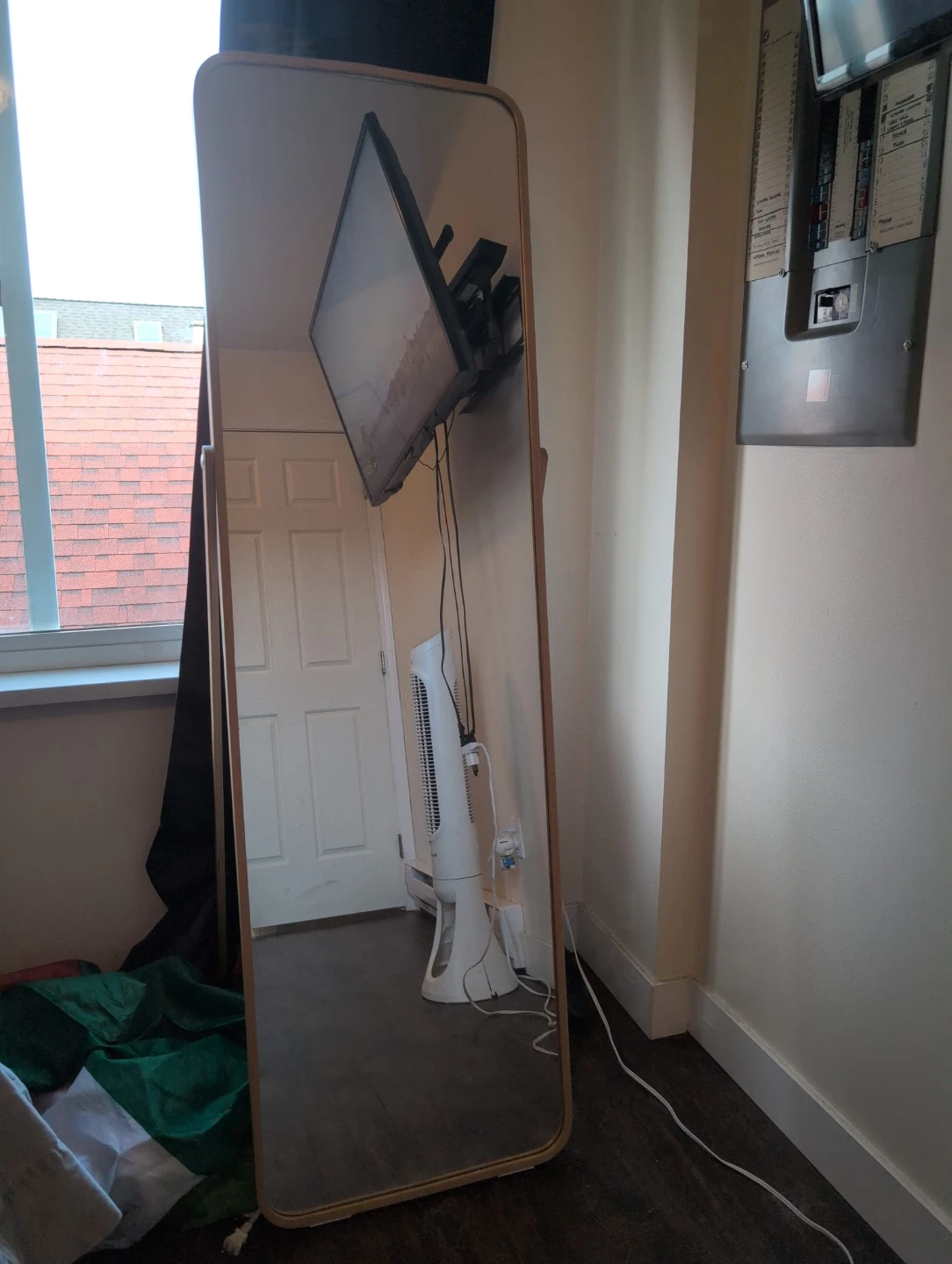 Full Length Standing Mirror with Gold Frame
