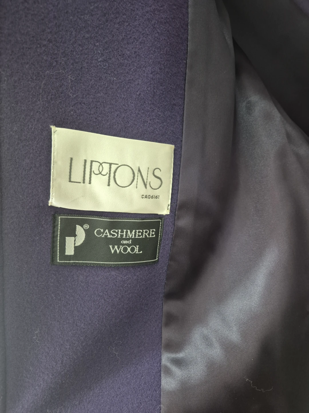 Vintage Liptons Purple Wool & Cashmere Long Coat - photo 4