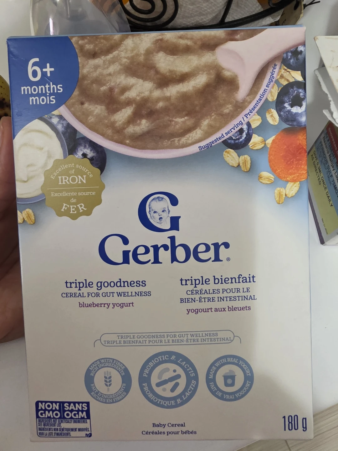 Gerber Triple Goodness Blueberry Yogurt Baby Cereal