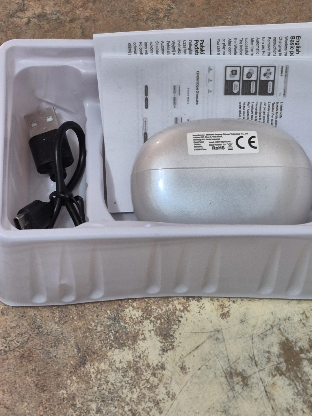 BNIB)AI Language Translator Airbuds White - photo 3