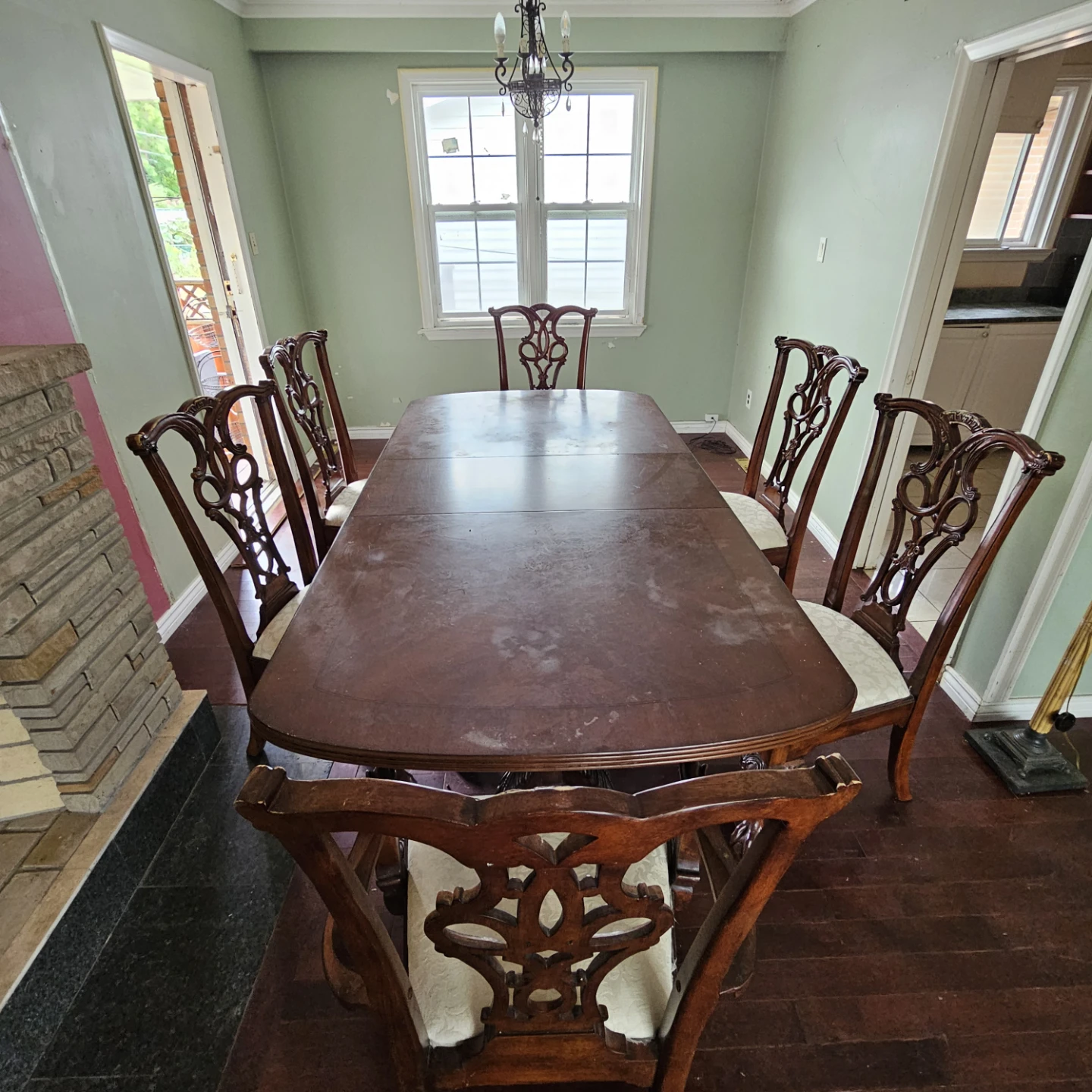 Wooden Dining Table with 6 Chairs