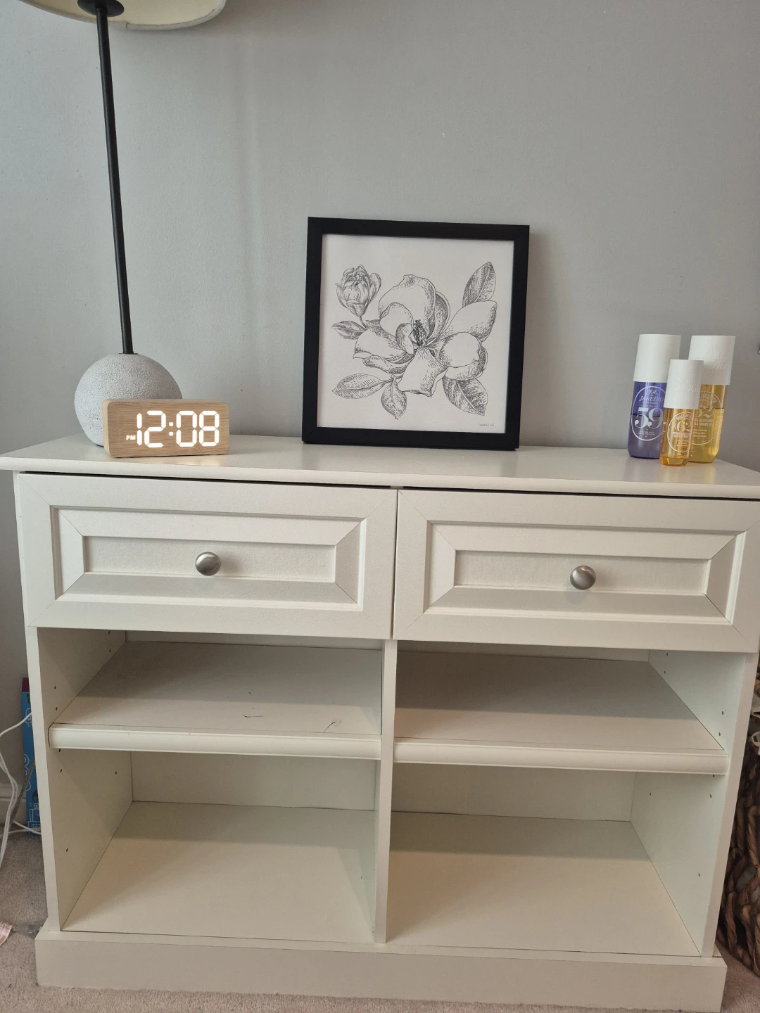 White storage cabinet with drawers and shelves - photo 5