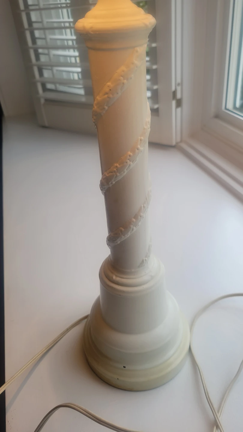 Whimsical Vintage Coastal  Spiral Table Lamp - photo 3