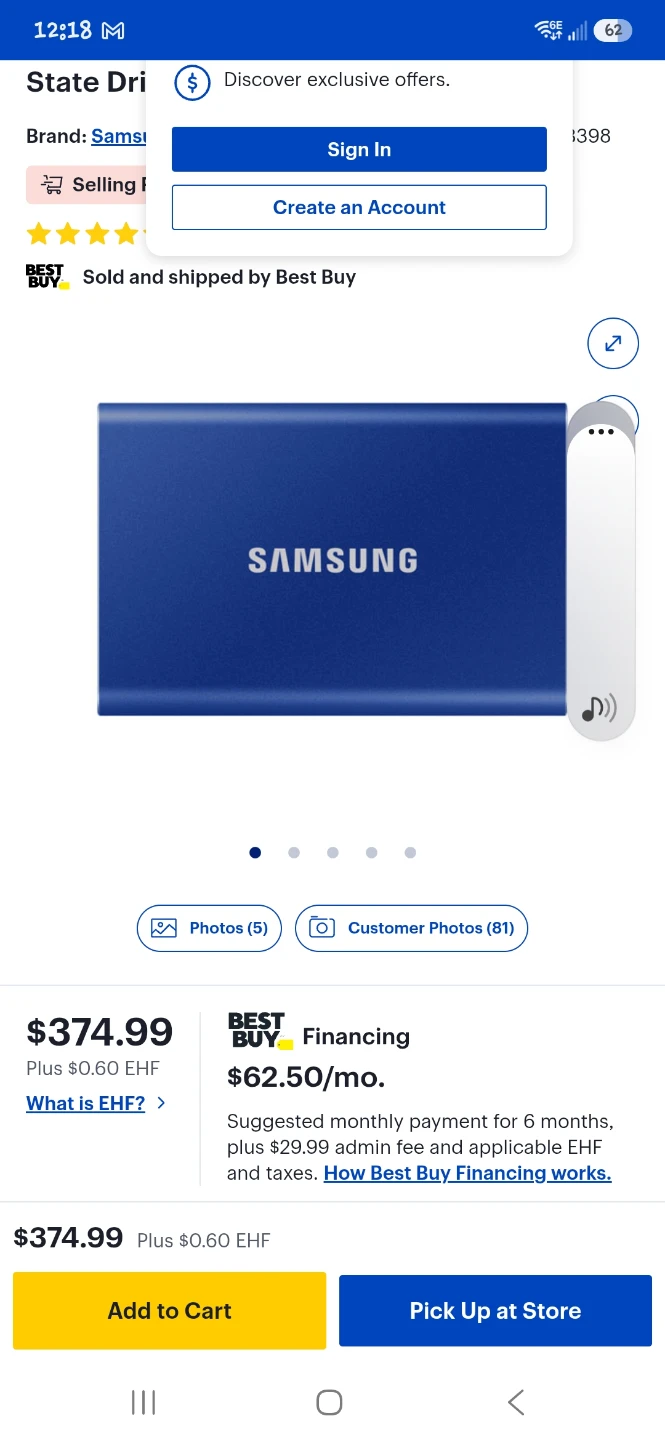 Samsung Portable SSD T7 1TB Blue - photo 5