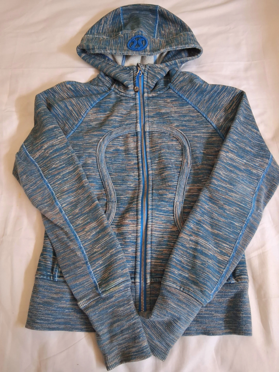 Lululemon Blue Heathered Full Zip Hoodie