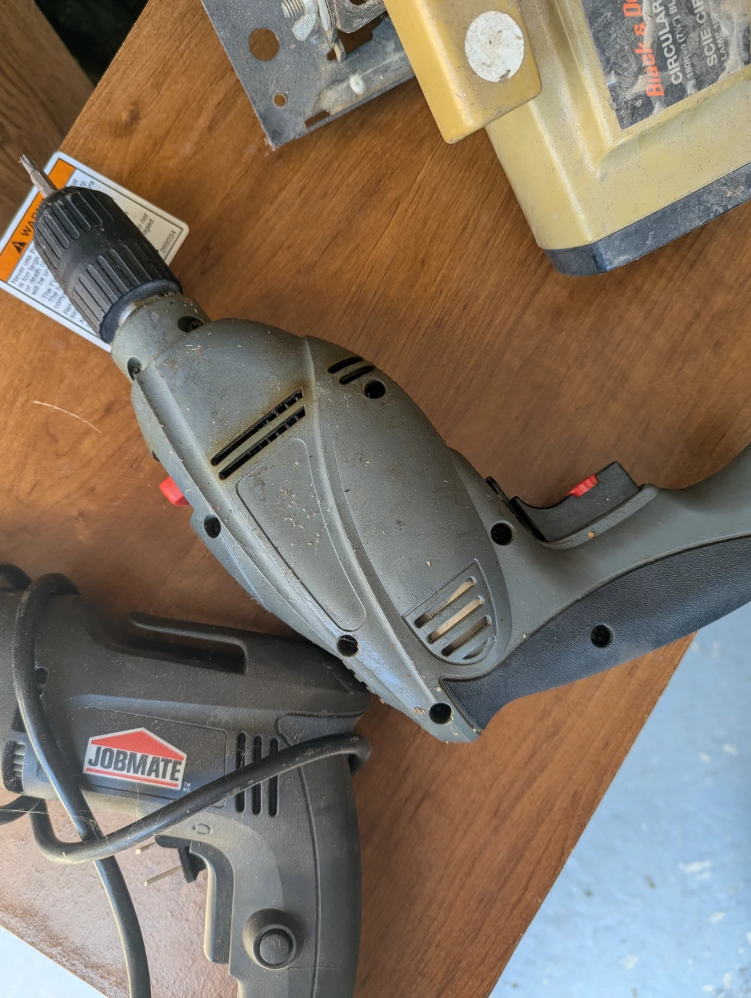 Jobmate Drill and Black & Decker Circular Saw