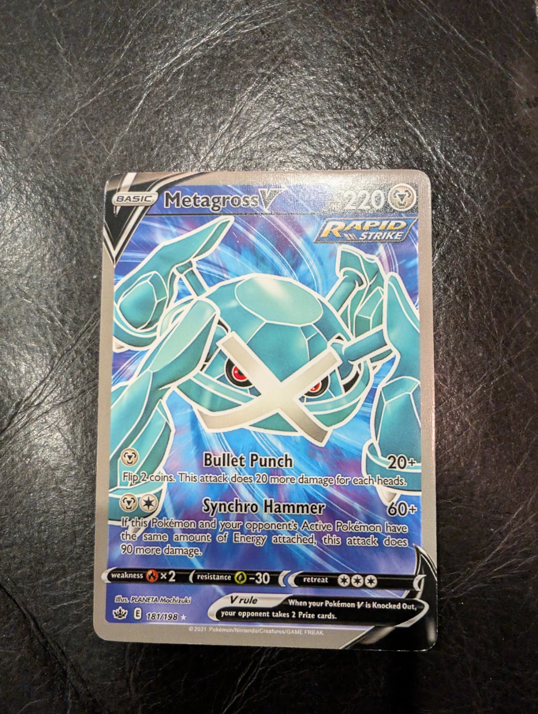 Pokemon Metagross V ( Full Art ) Chilling Reign Trading Card
