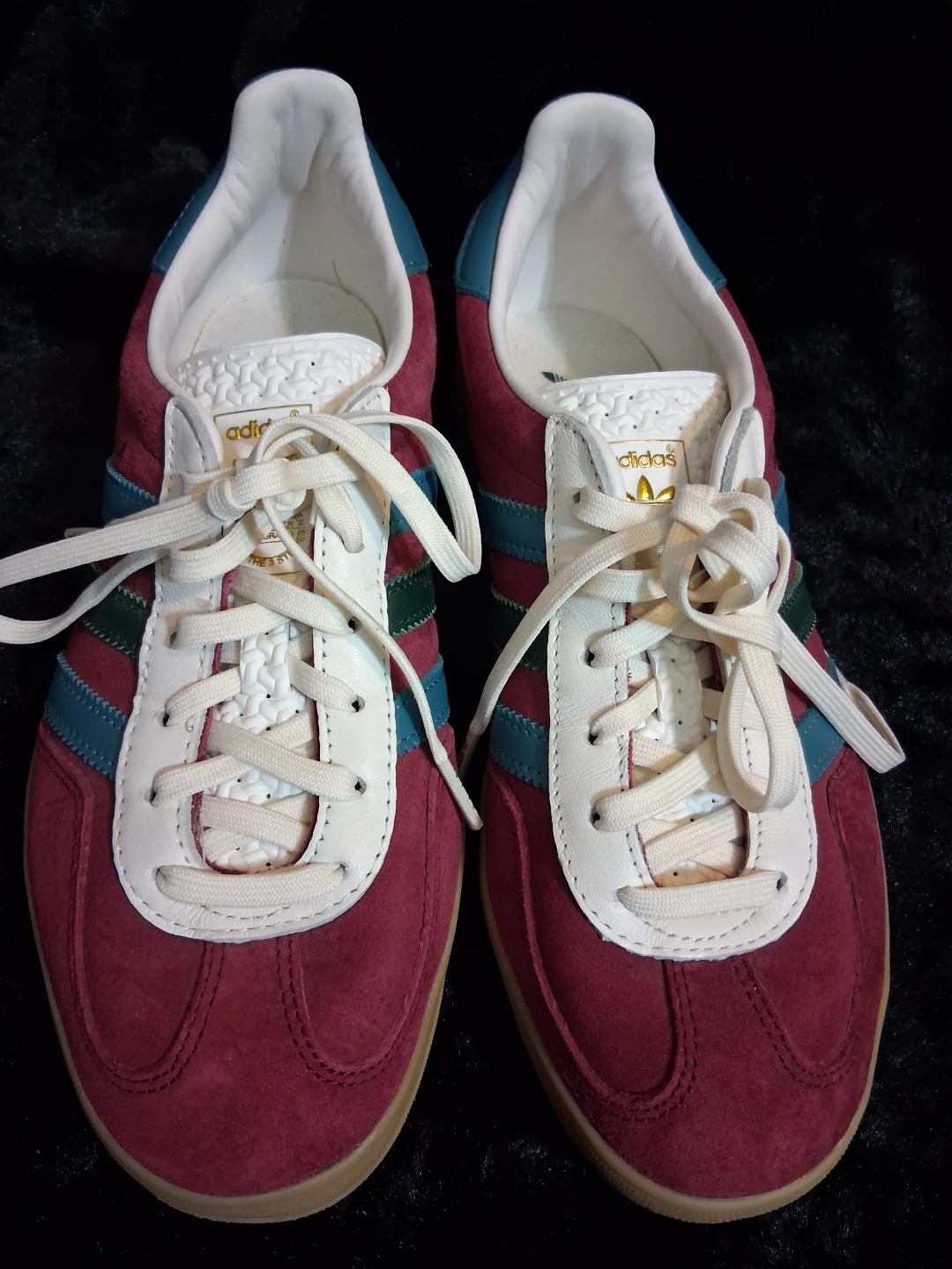Adidas Gazelle Burgundy Teal Green Suede Sneakers - photo 2