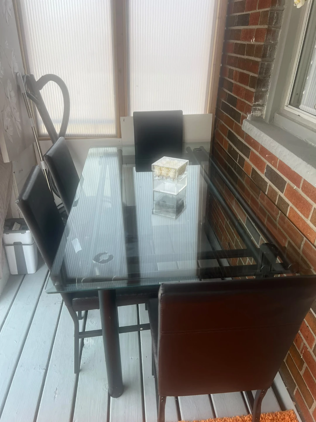 Glass Dining Table with 4 Chairs