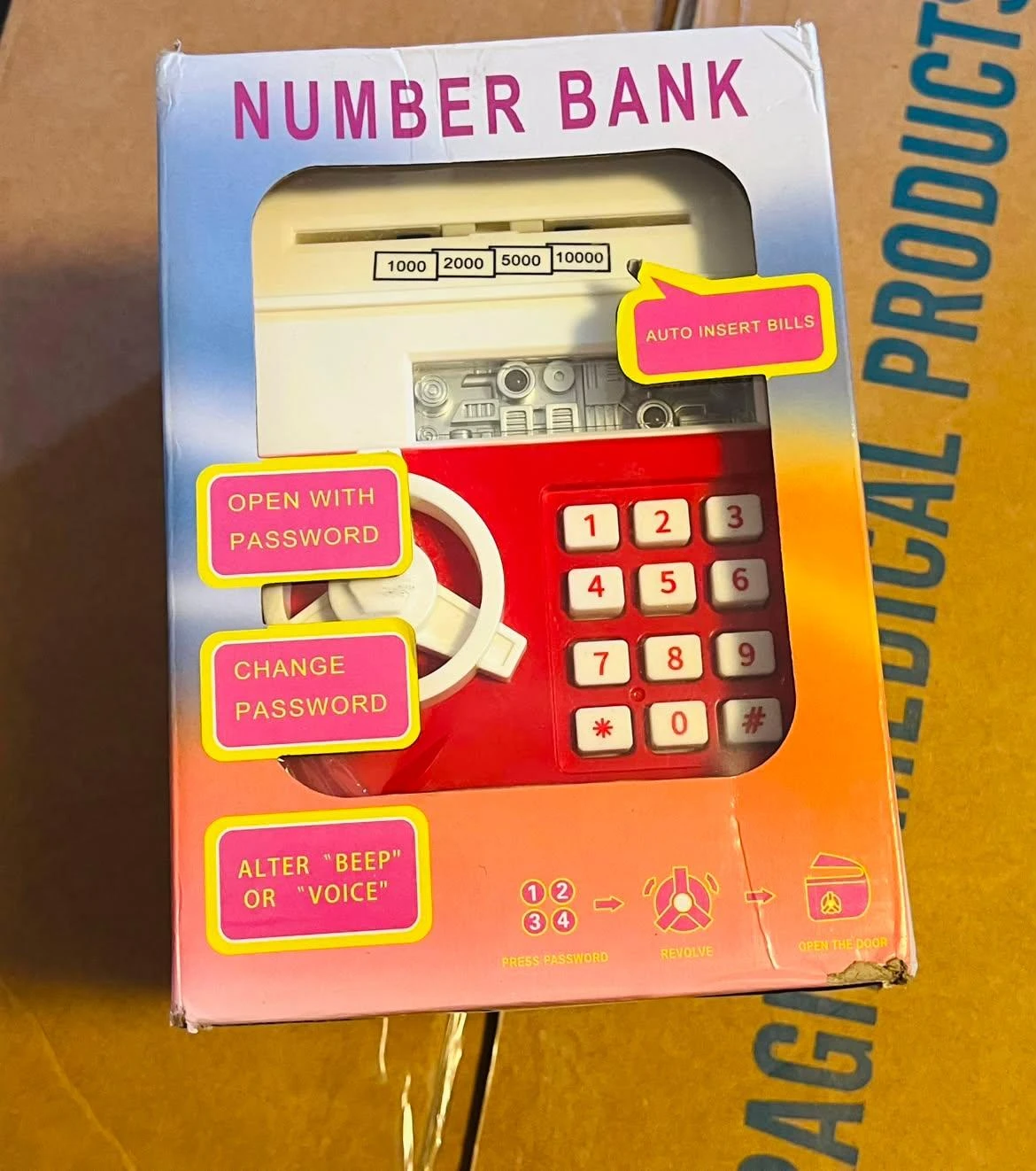 Electronic money saving box ATM toy for Children