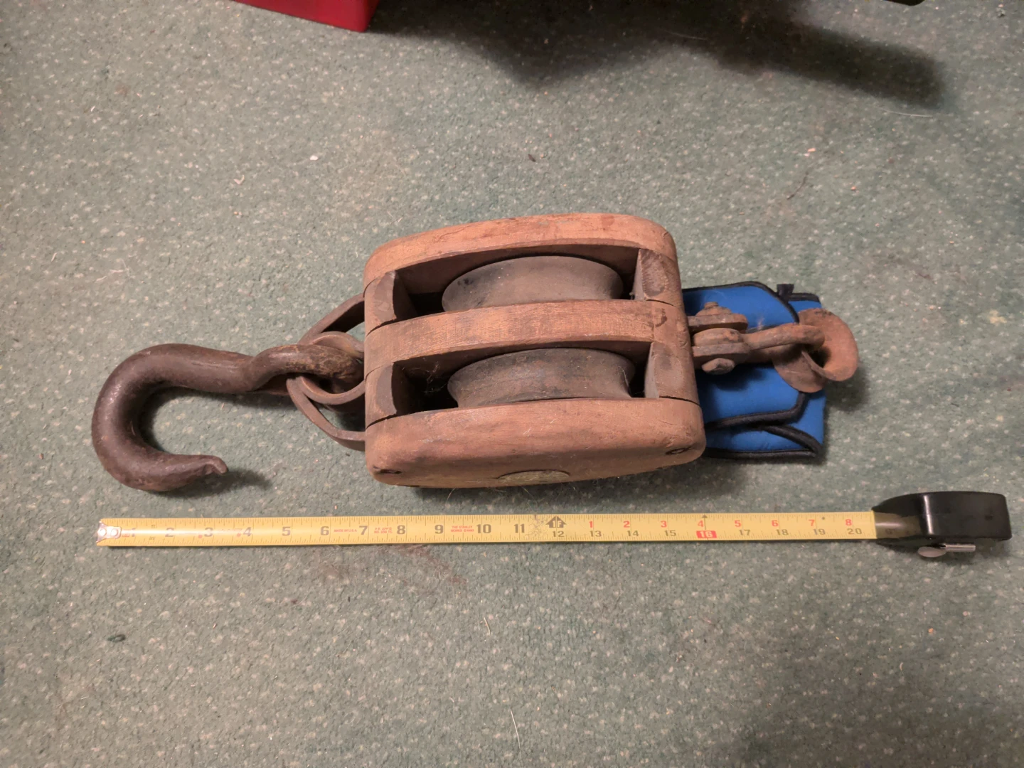 Vintage Double Pulley Block with Hook - photo 2