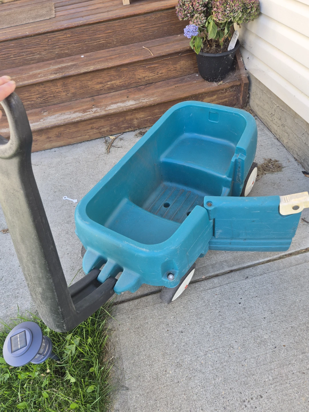 Teal Plastic Wagon with Handle - photo 2
